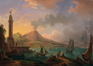 View Of The Gulf Of Naples With Mount Vesuvius by Michael Wutky