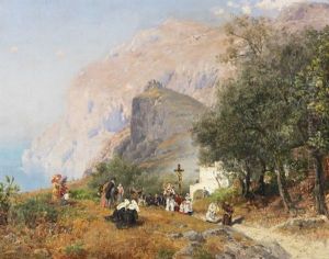 Prozession Auf Capri by Carl Wuttke