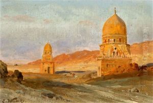 Two Caliph's Graves In The Desert Near Cairo by Carl Wuttke