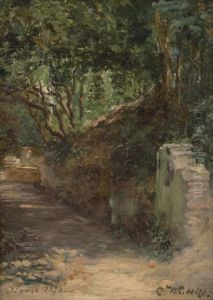An Der Villa D 'este In Tivoli Bei Rom by Carl Wuttke