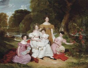 Group Portrait Of The Ward Hunt Family In A Landscape Before A River Group Portrait Of The Ward Hunt Family In A Landscape Before A River
