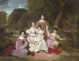 Portrait Of The Hunt Family Seated In The Garden At Buckhurst Rectory, Near Windsor
