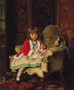 Little May With Her Dolls by Francis John Wyburd