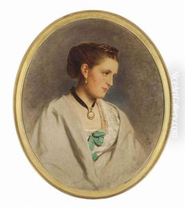 Portrait Of A Lady, In A White Dress And Wrap by Francis John Wyburd
