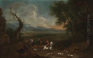 A Landscape With A Stag Hunt