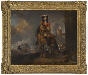 Equestrian Portrait Of William Iii (1650-1702), When Prince Of Orange, A Battle Beyond