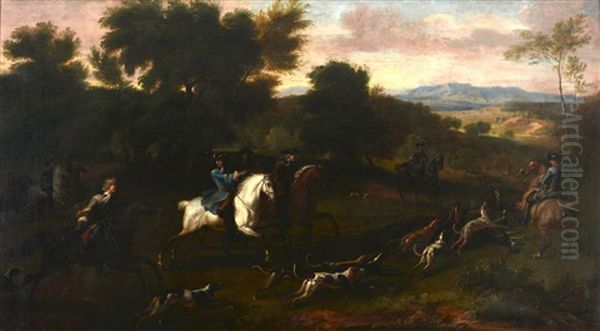 A Royal Hunt, Traditionally Understood To Show William Iii Hunting In New Forest - view 1