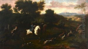 A Royal Hunt, Traditionally Understood To Show William Iii Hunting In New Forest