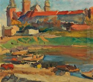 At The Foot Of Wawel Castle In Krakow by Leon Wyczolkowski