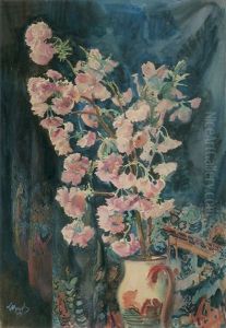 Flowers In A Pot by Leon Wyczolkowski