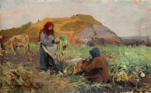 Kopanie Burakow (pielenie) by Leon Wyczolkowski