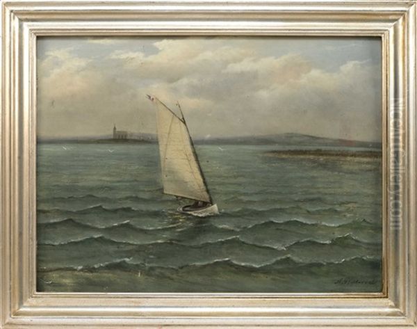 Catboat On A Lake - view 1