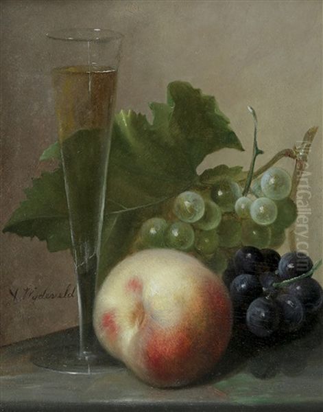 Still Life With A Peach, Grapes And Wine - view 1