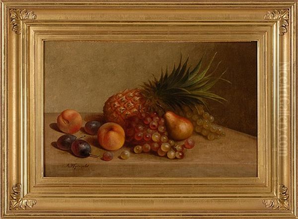 Still Life Of A Pineapple, Grapes And Other Fruit - view 1