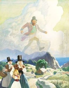 Brand In Einem Dorf by Newell Convers Wyeth