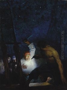 Ayrton's Fight With The Pirates by Newell Convers Wyeth