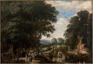 Paysage Au Pont by Jacques Van Der Wyhen