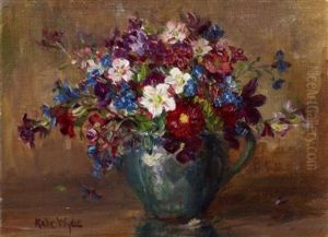 Summer Flowers In A Green Jug Summer Flowers In A Green Jug