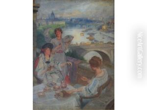 Tea On The Balcony, Overlooking The Thames
