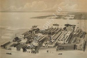Perspective Of Thornycroft's Shipyard On The River Itchen