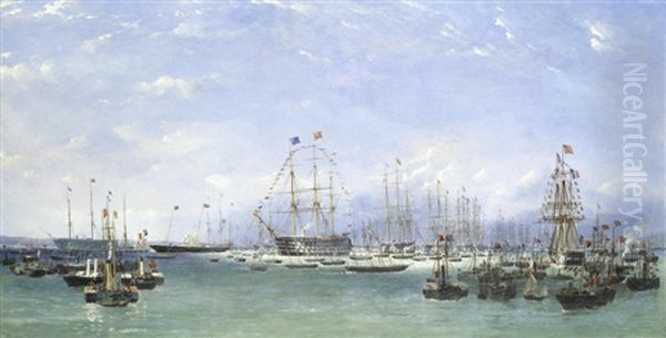 The 'peace Review' Held At Spithead On 23rd April 1856 To Celebrate The Ending Of The Crimean War - view 1