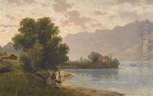 Sommerliche Seeuferpartie by Karl Christian Wymann Mory