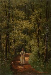 Junge Frau Im Sommerwald by Karl Christian Wymann Mory