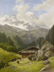 Gebirgspartie Mit Alp by Karl Christian Wymann Mory