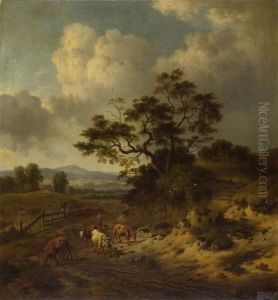 Landschaft Mit Kuhen by Jacob Wynants