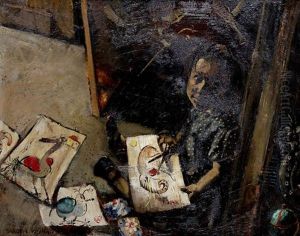 Meisje, Knutselend In Atelier by Sander Wynants