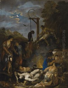 The Witches' Sabbath By Moonlight by Domenicus van (Ascanius) Wynen