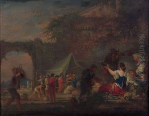 Scene Animee A L'entree D'une Ville by Domenicus van (Ascanius) Wynen