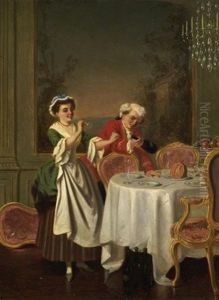 Nach Dem Fest (+ Magd Mit Schinken; 2 Works) by Petrus Theodorus Van Wyngaerdt