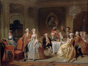 A Musical Interlude by Petrus Theodorus Van Wyngaerdt