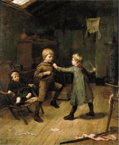 Children Playing At Horse-and-cart by Herry Brooker
