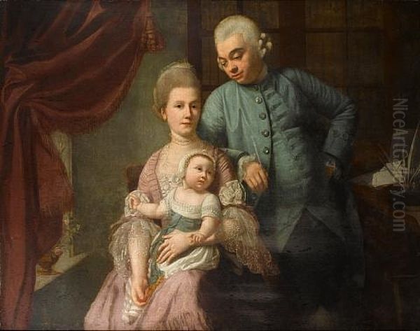 Portrait Of A Family Seated In An Interior - view 1