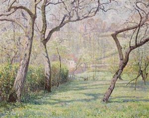 Matinee D'avril A Lingbeek (moulin Rose) by Rodolphe Paul Wytsman