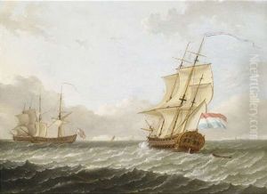 Segelschiffe Auf Hoher See by Frans Xaverius Xavery