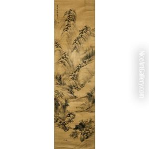 A Chinese Painting Of Landscape by Xi Gang