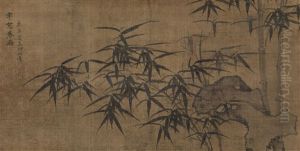 Ink Bamboo And Rock by  Xia Chang