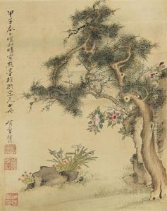 An Album Of Flower And Rock Paintings by Xiang Shengmo