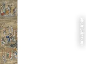 A Set Of Eight Lantern Paintings (deng Pian) Of Theatrical Subjects (8 Works) A Set Of Eight Lantern Paintings (deng Pian) Of Theatrical Subjects (8 Works)