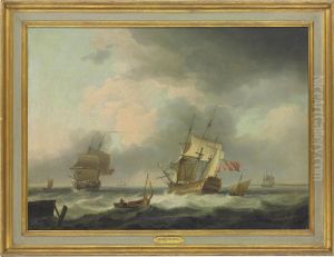 A '74' And A Frigate In A Stiff Breeze In The Channel