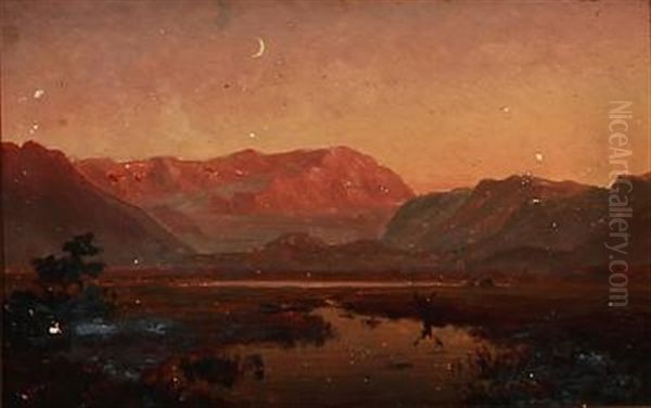 South German Landscape (+ Romantic Landscape In Moonlight, Verso) - view 1