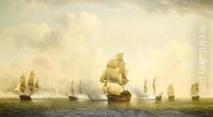 The Capture Of A French Ship By The Englishprivateer Squadron Known As The 'royal Family'