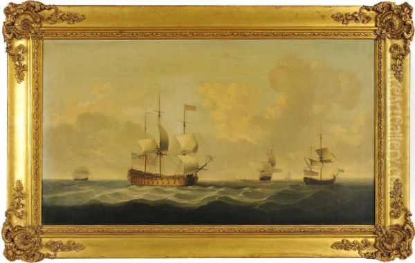 A Flagship Wearing A Flag Of The Vice Admiral Of The Red,
Before The Wind by Charles Brooking