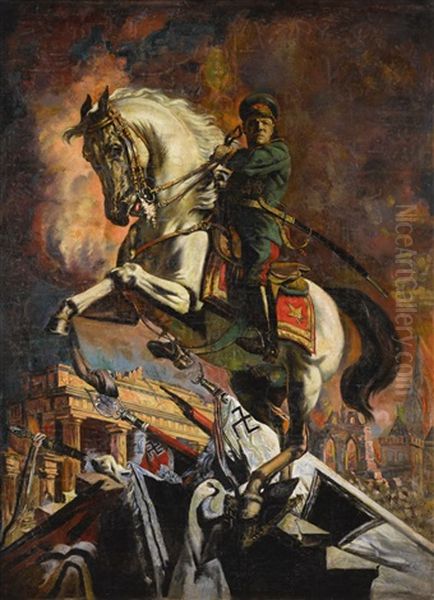 Marshall Zhukov On Horseback - view 1
