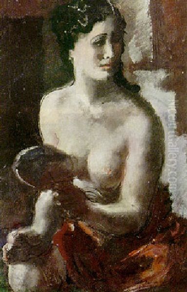 Nude With Red Drapery - view 1
