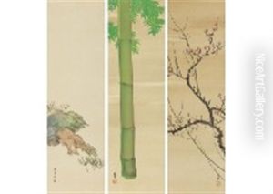 Shochiku Meiyuki Figure (three Width Pair) by Shunkyo Yamamoto