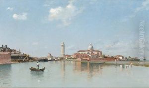 Hafen Von Venedig Mit Ruckseitiger Sicht Auf Die Basilica Di San Marco by Edmond Yarz